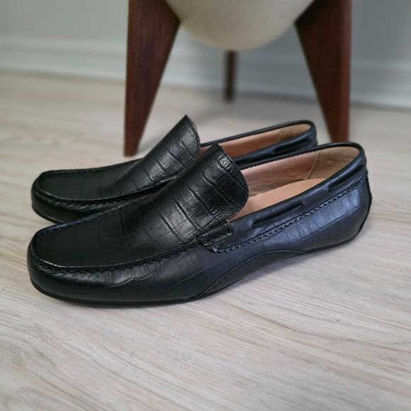 Sperry Mens Top Sider Croc Loafer Size 10M Shoes Driving Moccasin Slip On Black - Picture 1 of 10